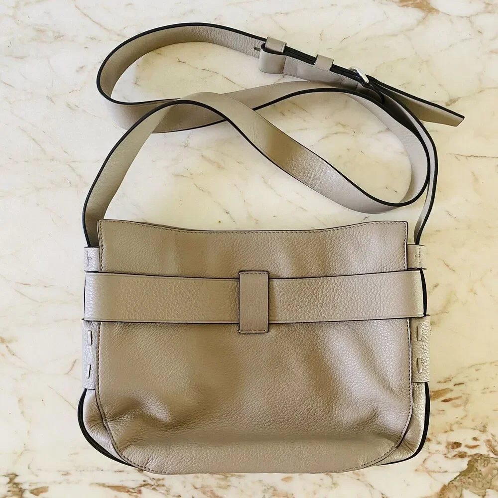 TORY BURCH Solid Tan Soft Leather Shoulder Bag